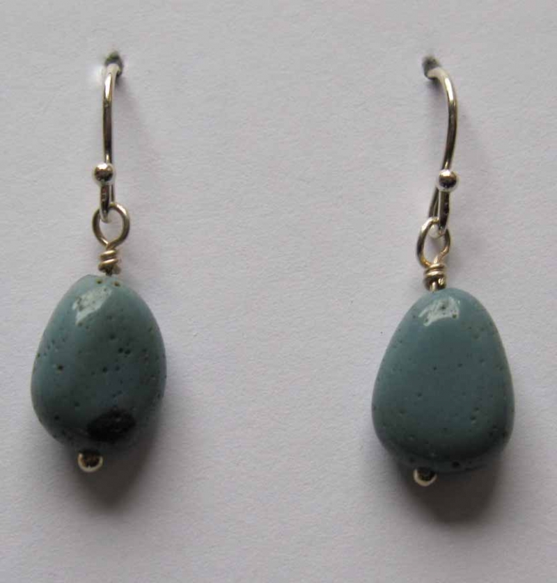 Leland Blue Stone Small Freeform Oval Earrings